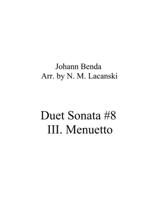 Book cover for Duet Sonata #8 Movement 3 Menuetto