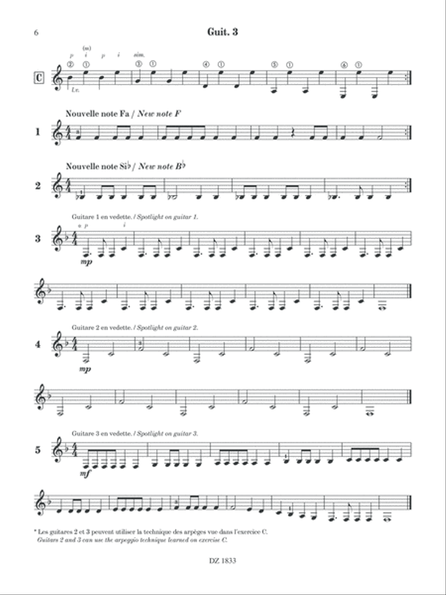 Ma guitare, mon band (guit. 3) vol. 2 Classical Guitar scores gallery preview page 6