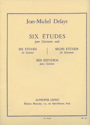 Book cover for 6 Etudes (clarinet Solo)