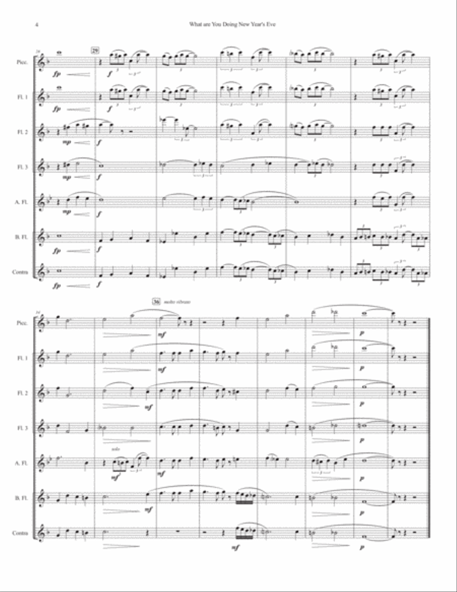 What Are You Doing New Year's Eve? Flute Choir scores gallery preview page 4