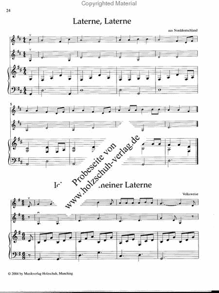 Kinderlieder fur Violine (1. Lage) und Klavier