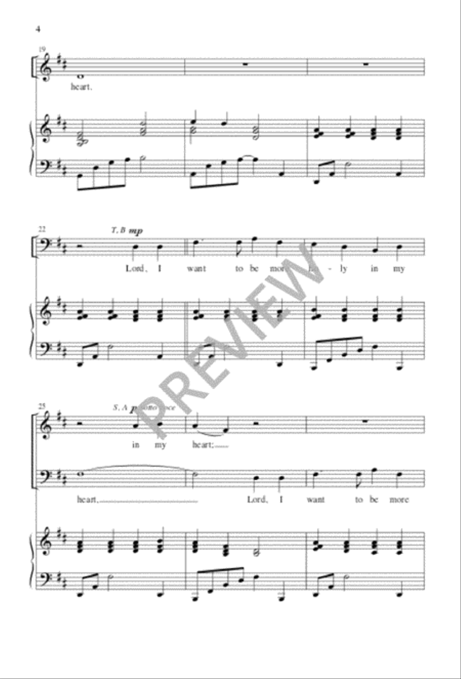 Lord, I Want to Be a Christian 4-Part scores gallery preview page 4