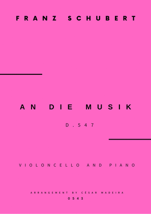 Book cover for An Die Musik - Cello and Piano (Full Score and Parts)