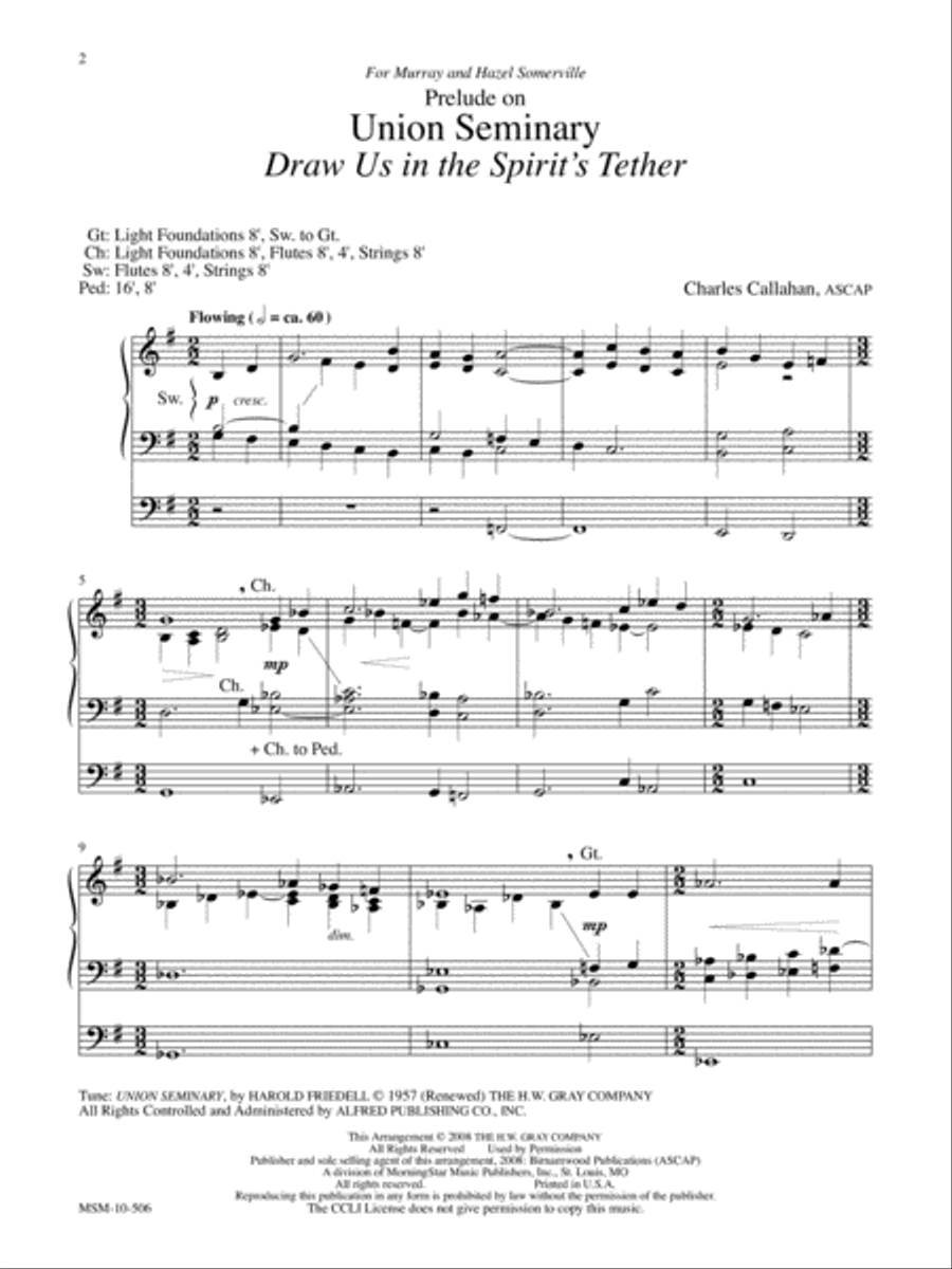 Prelude on Union Seminary Draw us in the Spirit's Tether Organ scores gallery preview page 2