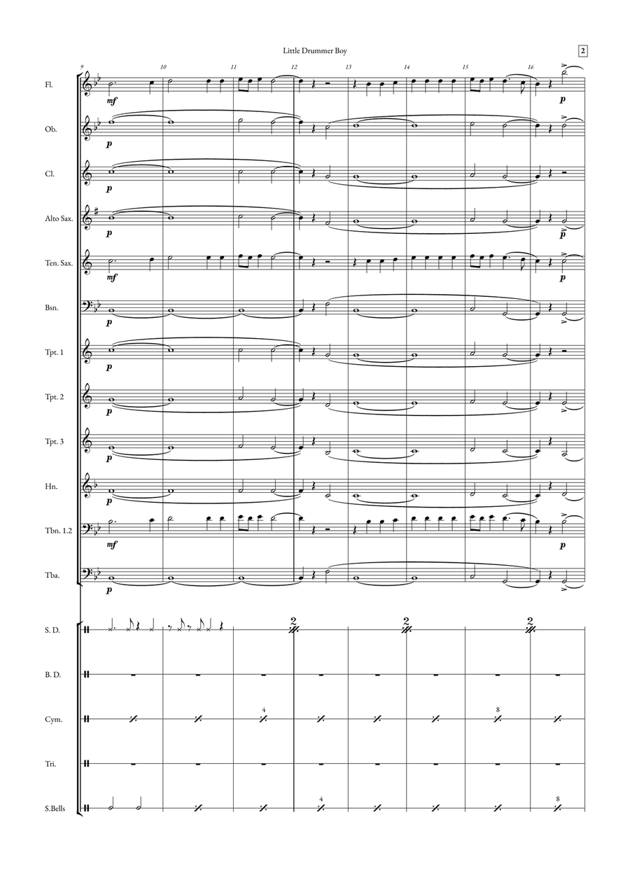 Little Drummer Boy Concert Band scores gallery preview page 2