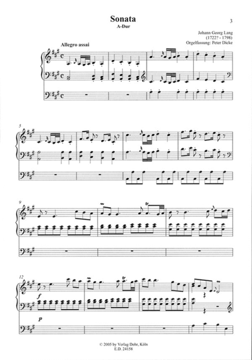 Sonata A-Dur (für Orgel)