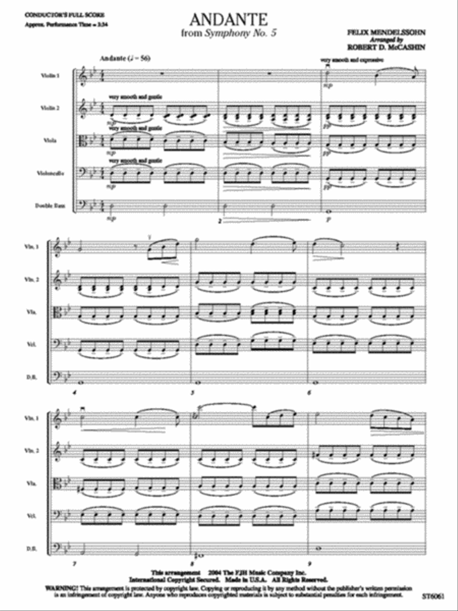 Andante from Symphony No. 5 String Orchestra scores gallery preview page 2