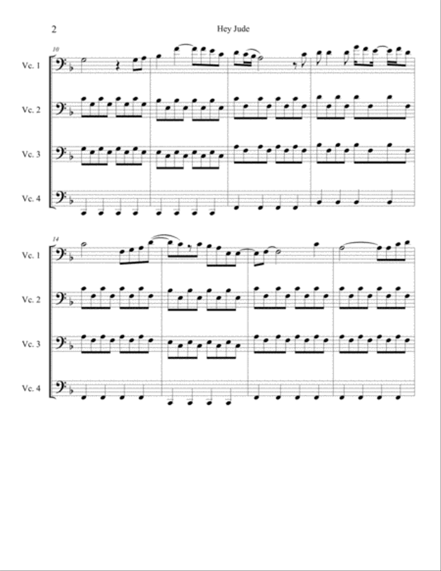 Hey Jude Hey Jude Cello scores gallery preview page 3