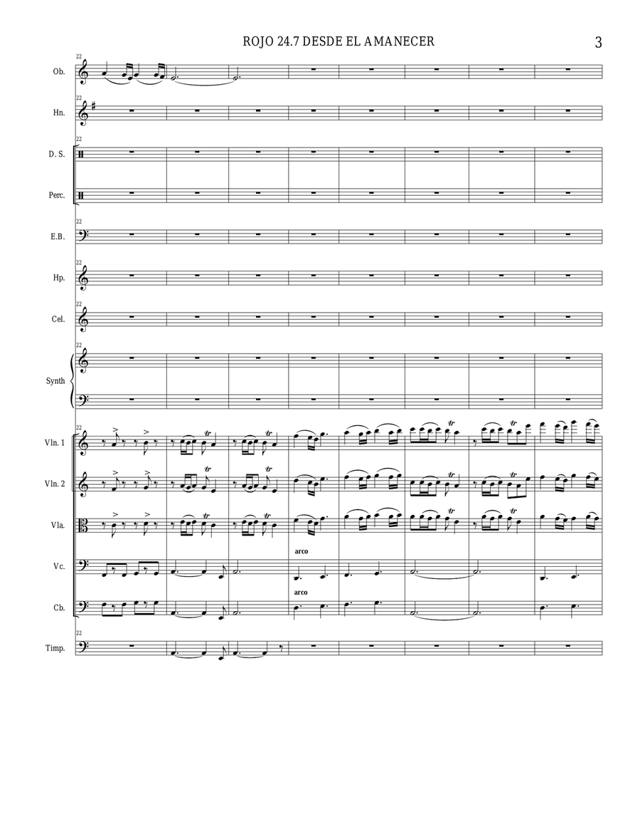 Rojo 24.7 Desde el amanecer Partituras Rojo 24.7 Desde el amanecer Partituras Large Ensemble scores gallery preview page 4