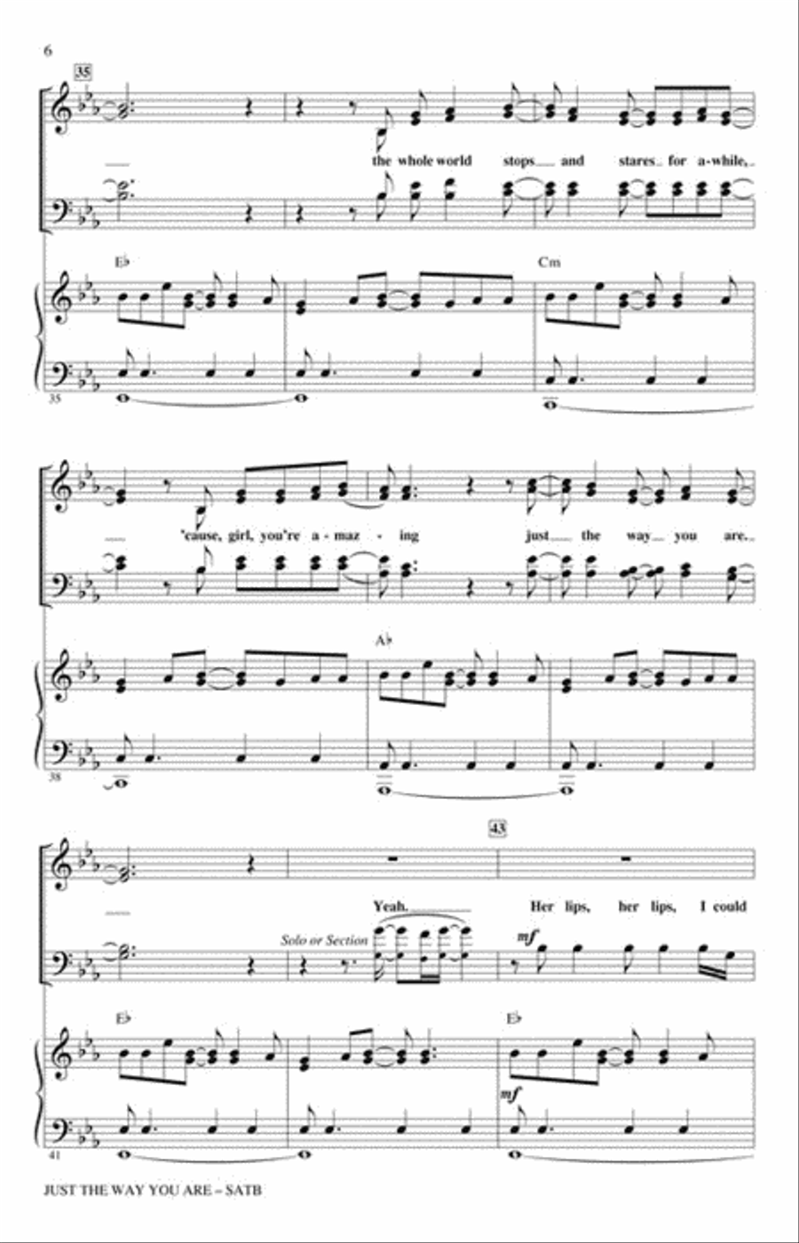 Just the Way You Are 4-Part scores gallery preview page 3