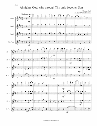 Almighty God, who through thy only begotten Son (Easter motet) for flute quartet (3 flutes and 1 alt