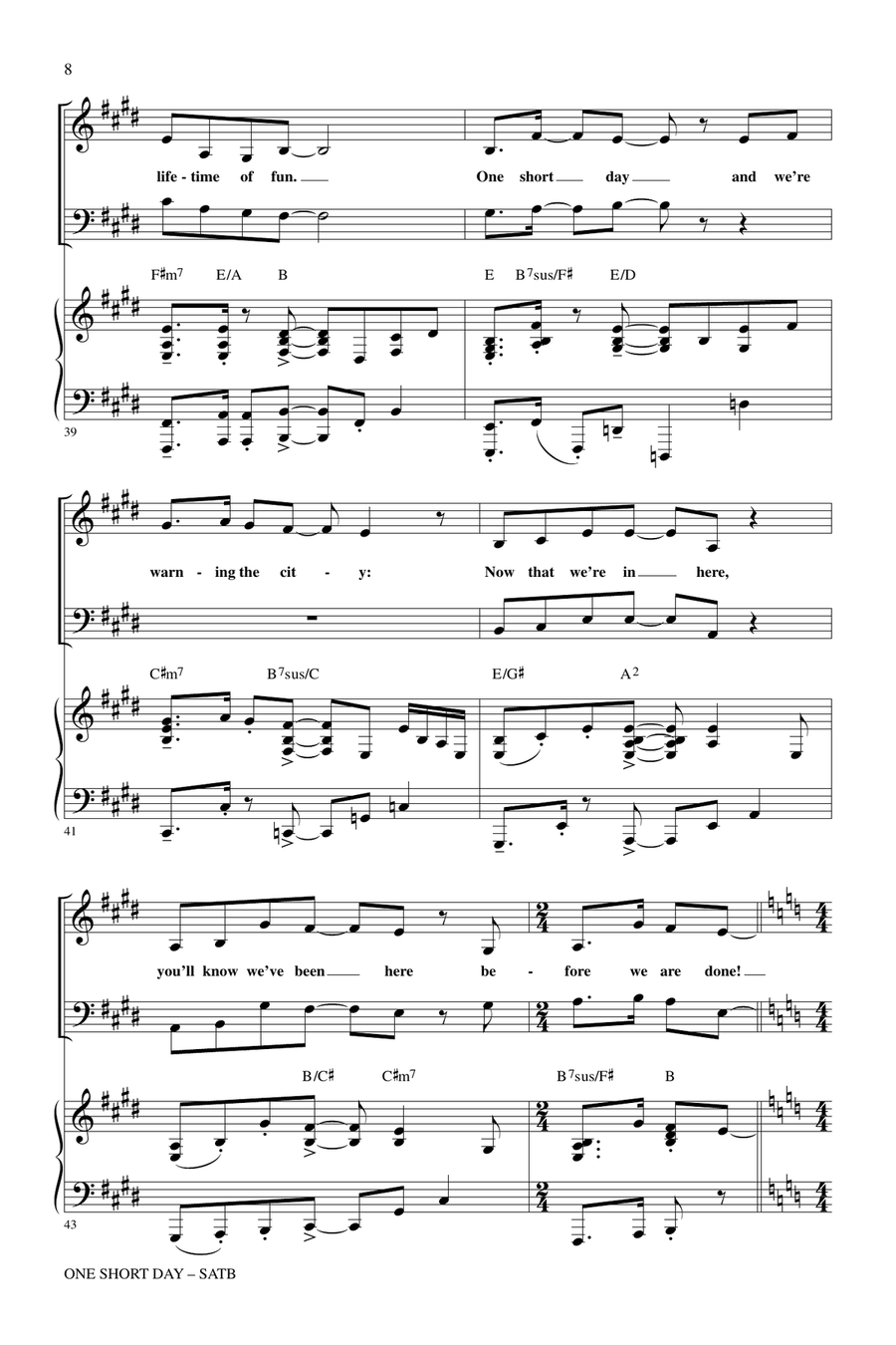 One Short Day (from Wicked) 4-Part scores gallery preview page 7