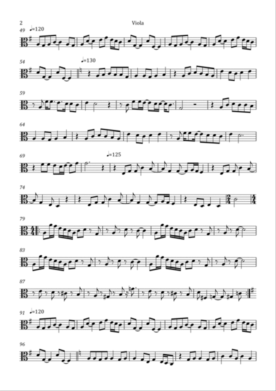 Carry On Wayward Son Viola Solo scores gallery preview page 2