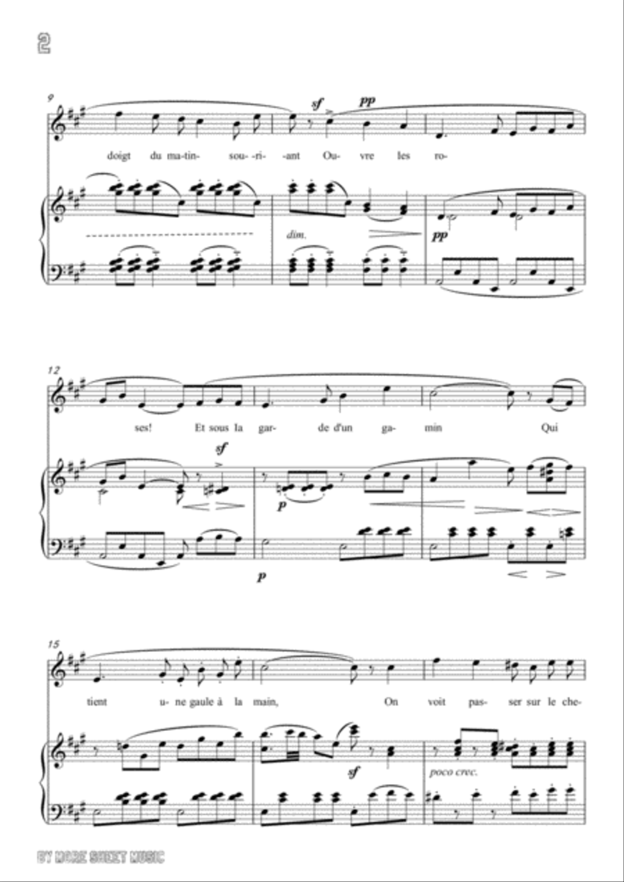 Chabrier-Pastorale des cochons roses in G flat Major,for voice and piano Voice Solo scores gallery preview page 4