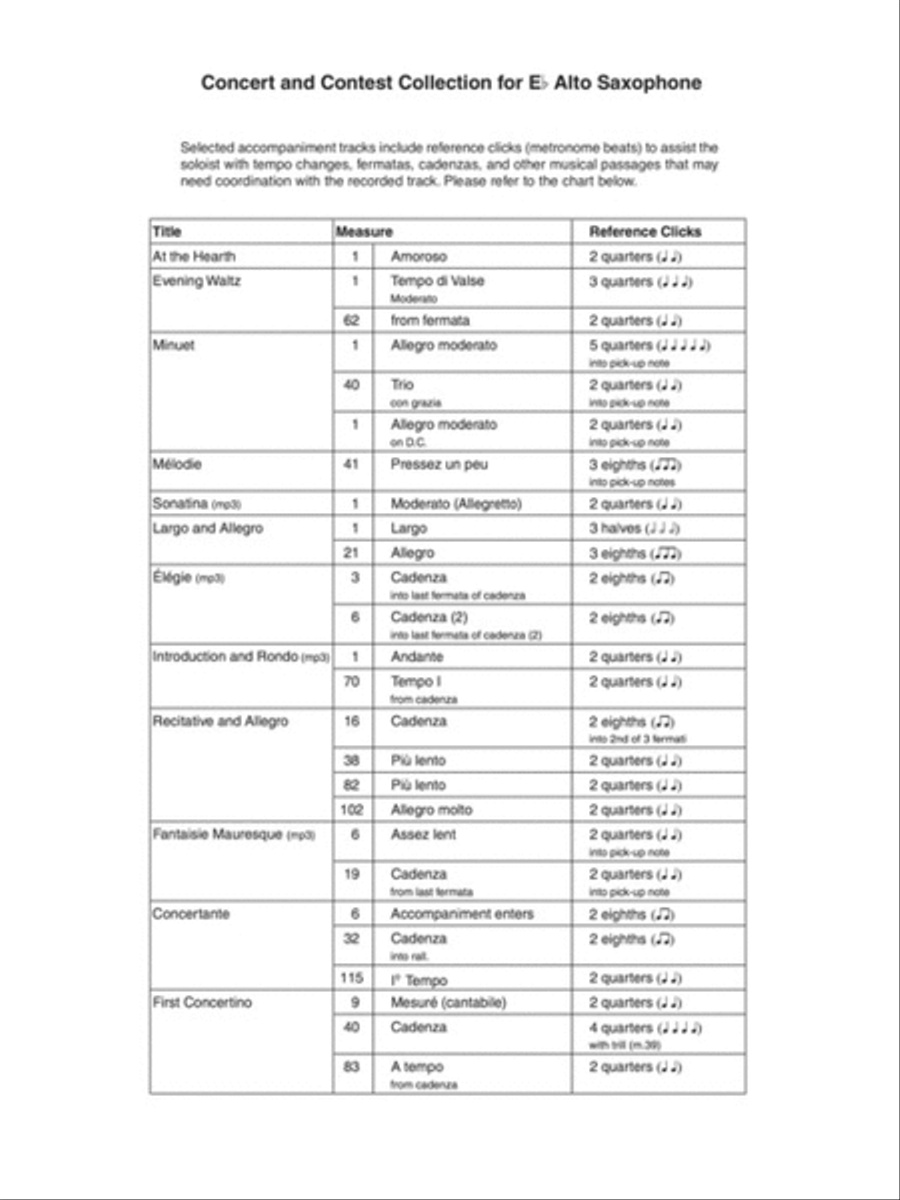 Concert and Contest Collection for Eb Alto Saxophone