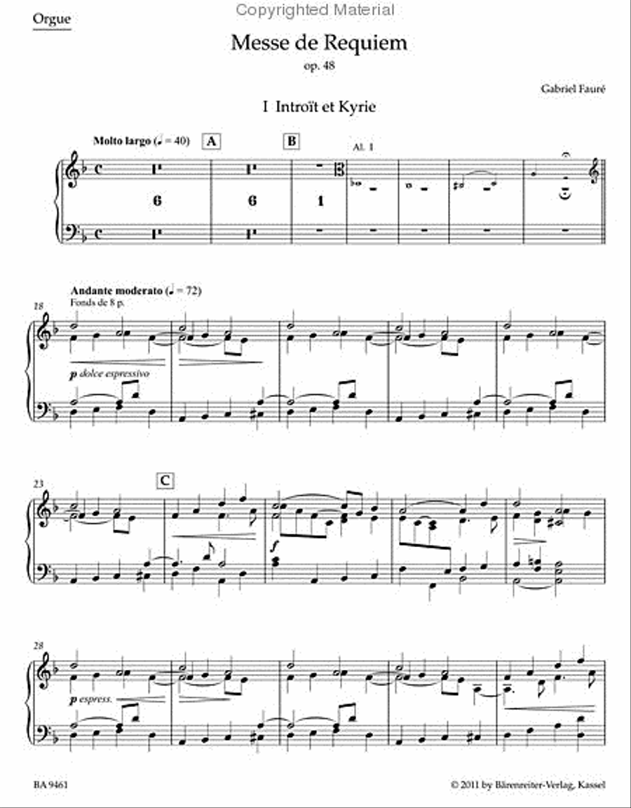 Requiem, Op. 48 Requiem, Op. 48 Organ scores gallery preview page 2