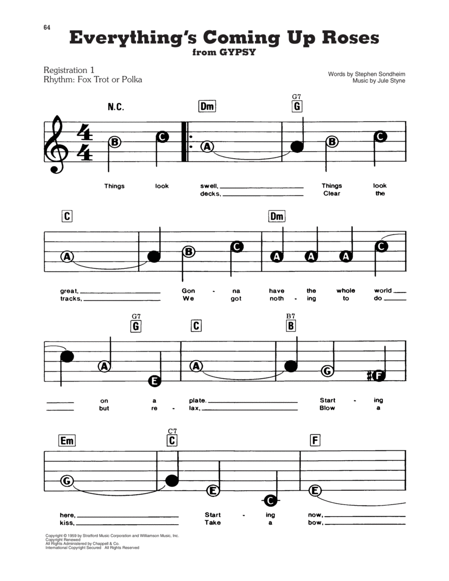 Everything's Coming Up Roses (from Gypsy) Electronic Keyboard scores gallery preview page 1