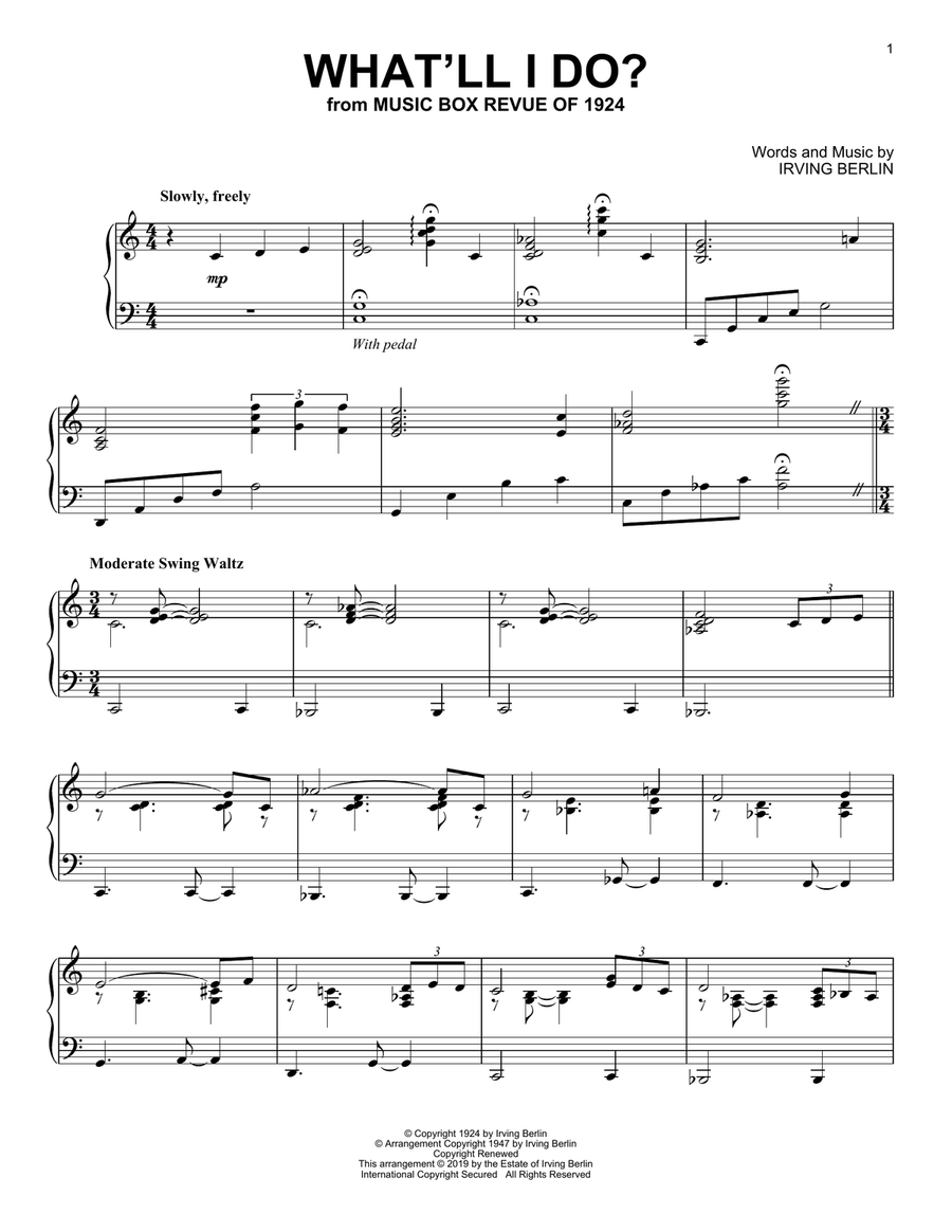 What'll I Do? Piano Solo scores gallery preview page 1