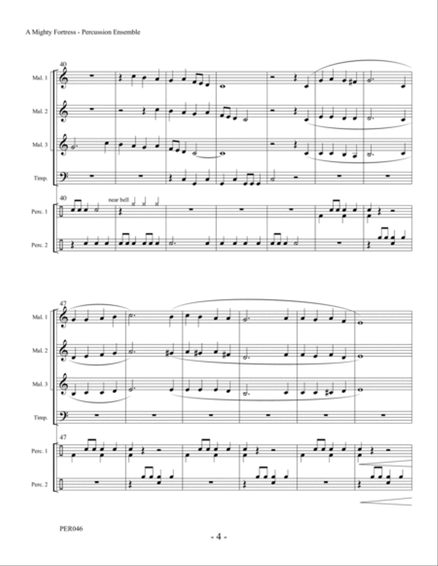 A MIGHTY FORTRESS - PERCUSSION ENSEMBLE Percussion Ensemble scores gallery preview page 4