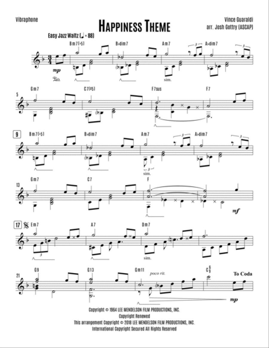 Happiness Theme Vibraphone scores gallery preview page 2