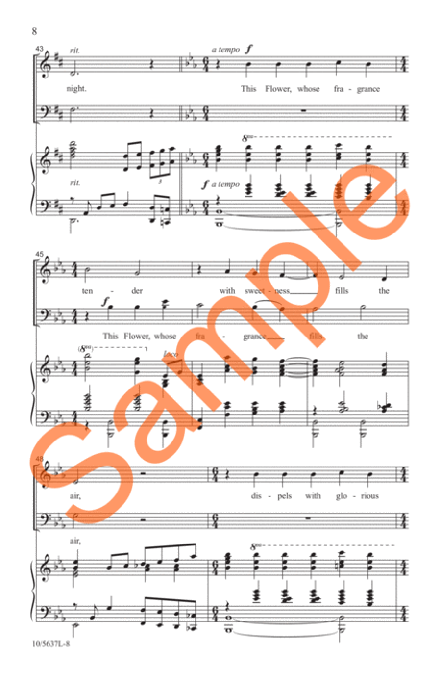 Lo! How a Rose E'er Blooming 2-Part scores gallery preview page 8