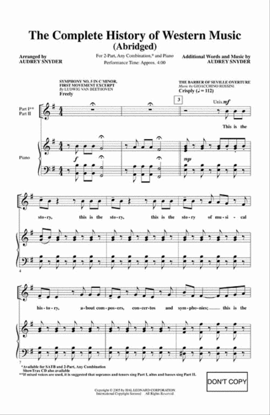 The Complete History of Western Music (Abridged) 2-Part scores gallery preview page 2