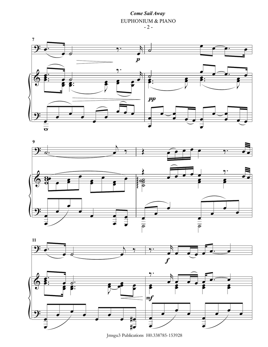 Come Sail Away Euphonium scores gallery preview page 2