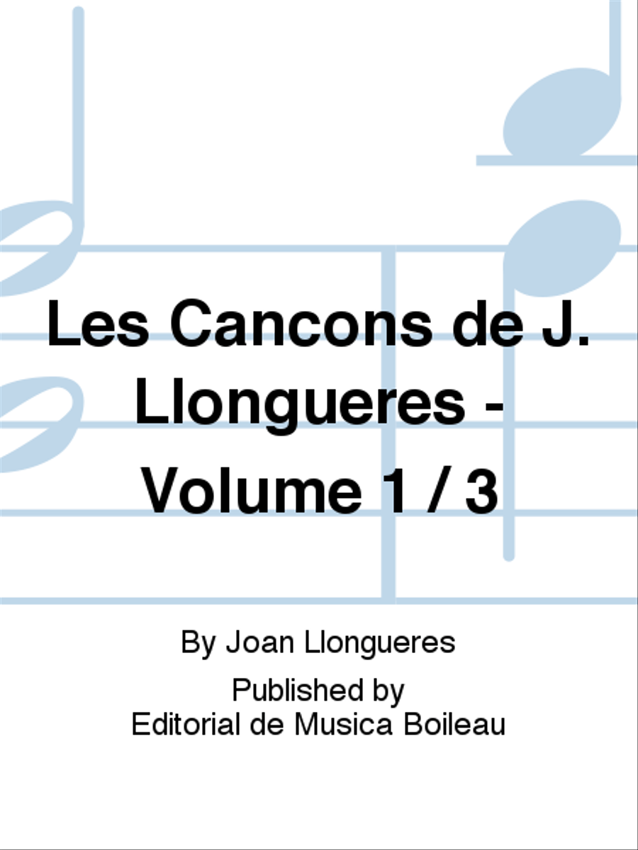 Les Cancons de J. Llongueres - Volume 1 / 3 CD scores gallery preview page 1