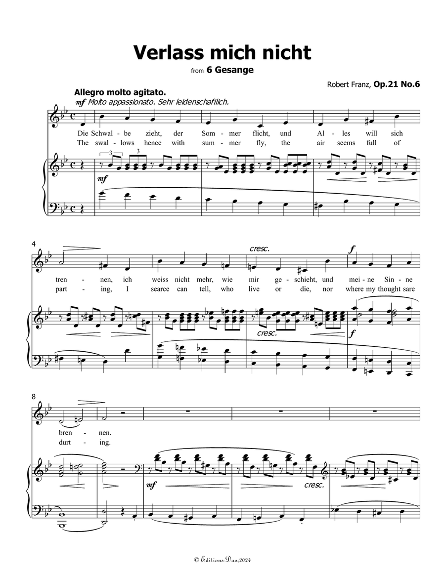 Verlass mich nicht, by Robert Franz, in g minor Voice scores gallery preview page 3