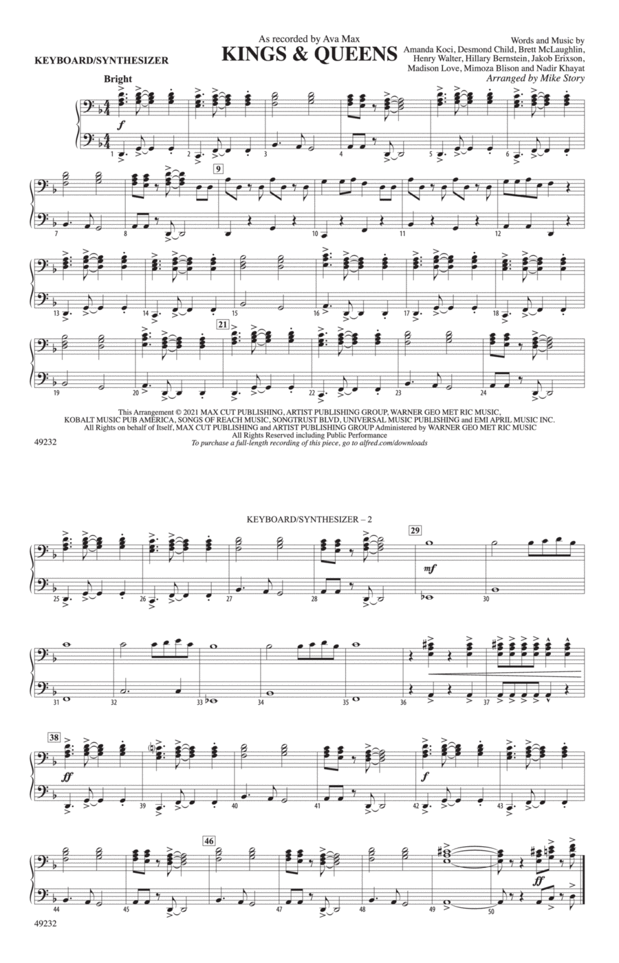 Kings & Queens: Piano Accompaniment Piano Accompaniment scores gallery preview page 1