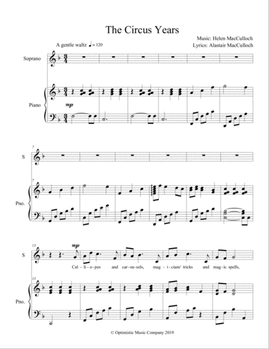 The Circus Years Voice scores gallery preview page 1