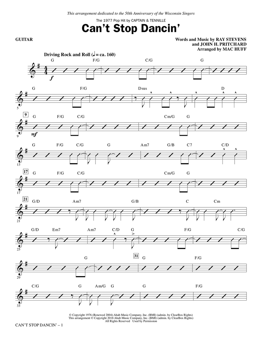Can't Stop Dancin' - Guitar