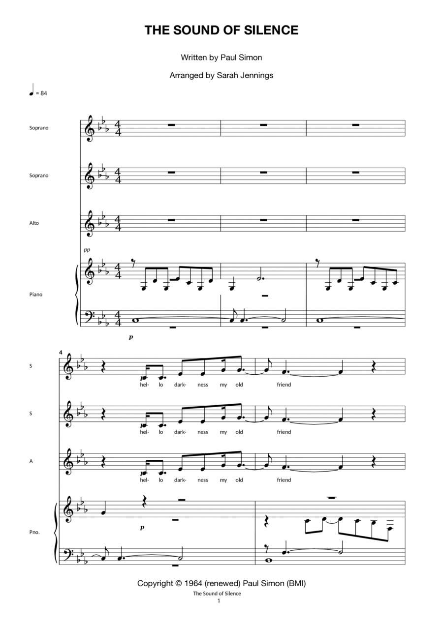 The Sound Of Silence SSA scores gallery preview page 1