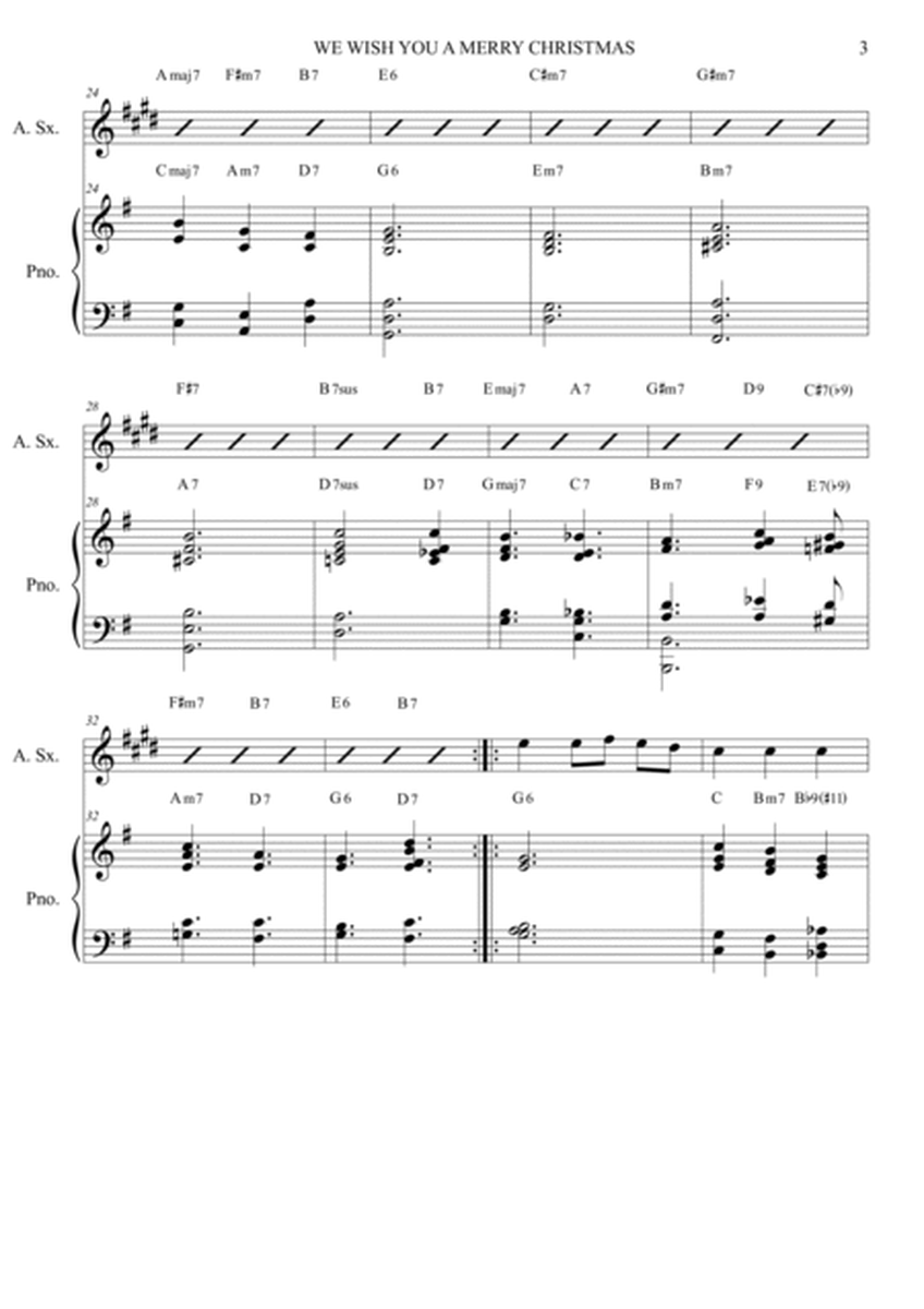We Wish You A Merry Christmas - Jazz Version Duets Series - Score and Parts ( Alto Sax & Piano)