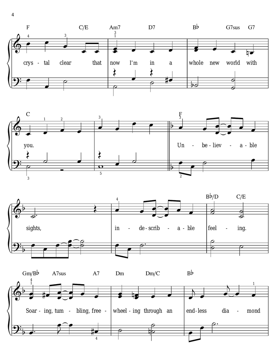 A Whole New World (from Aladdin) Voice scores gallery preview page 4