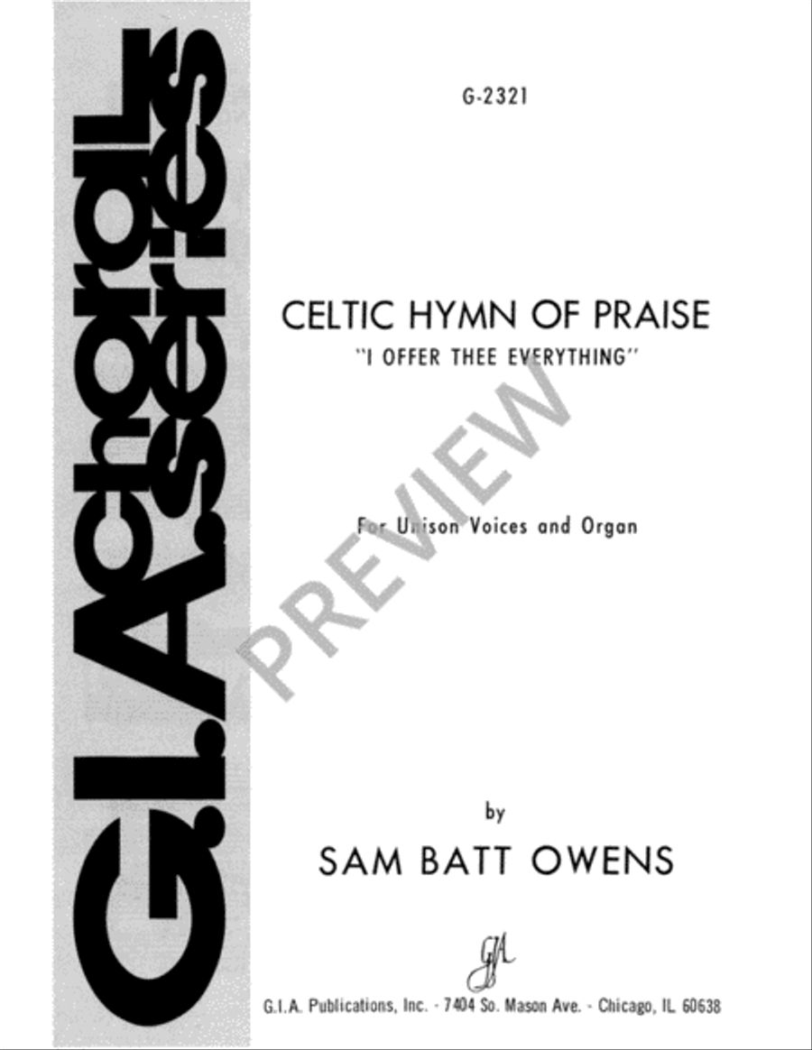 Celtic Hymn of Praise Unison Choir scores gallery preview page 2
