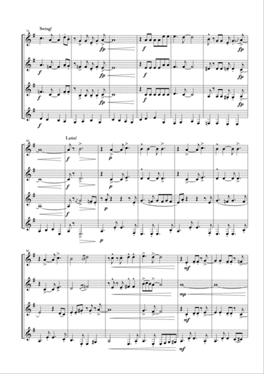Mas Que Nada Woodwind Quartet scores gallery preview page 6