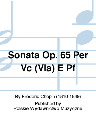 Book cover for Sonata Op. 65 Per Vc (Vla) E Pf