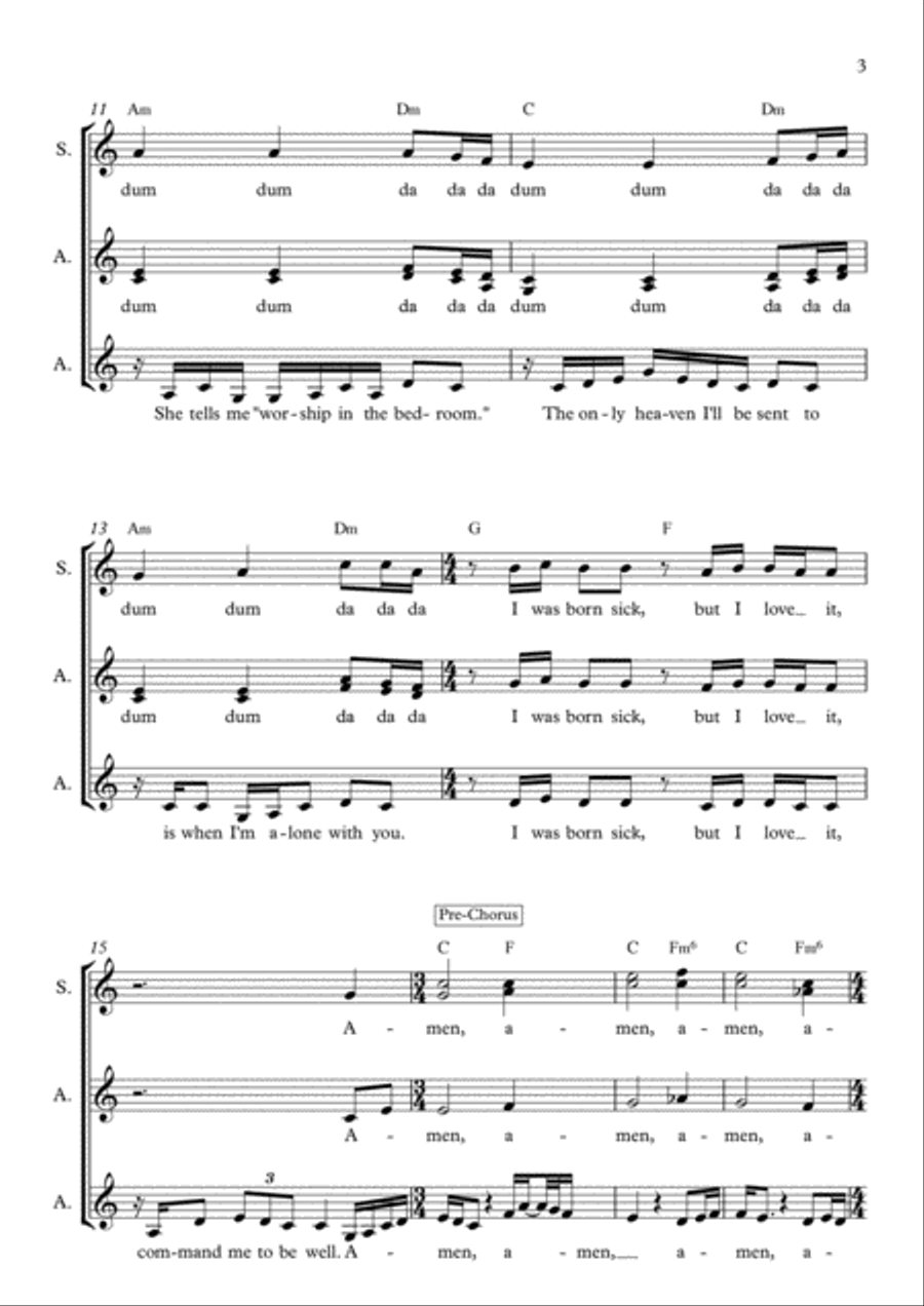 Take Me To Church SSA scores gallery preview page 3