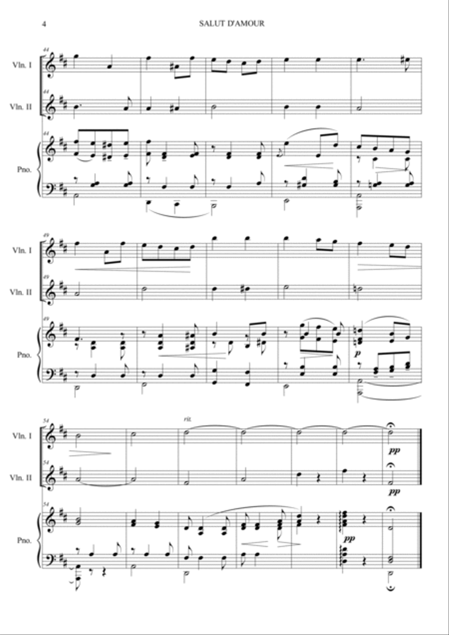 Salut d'amour Piano Trio scores gallery preview page 4