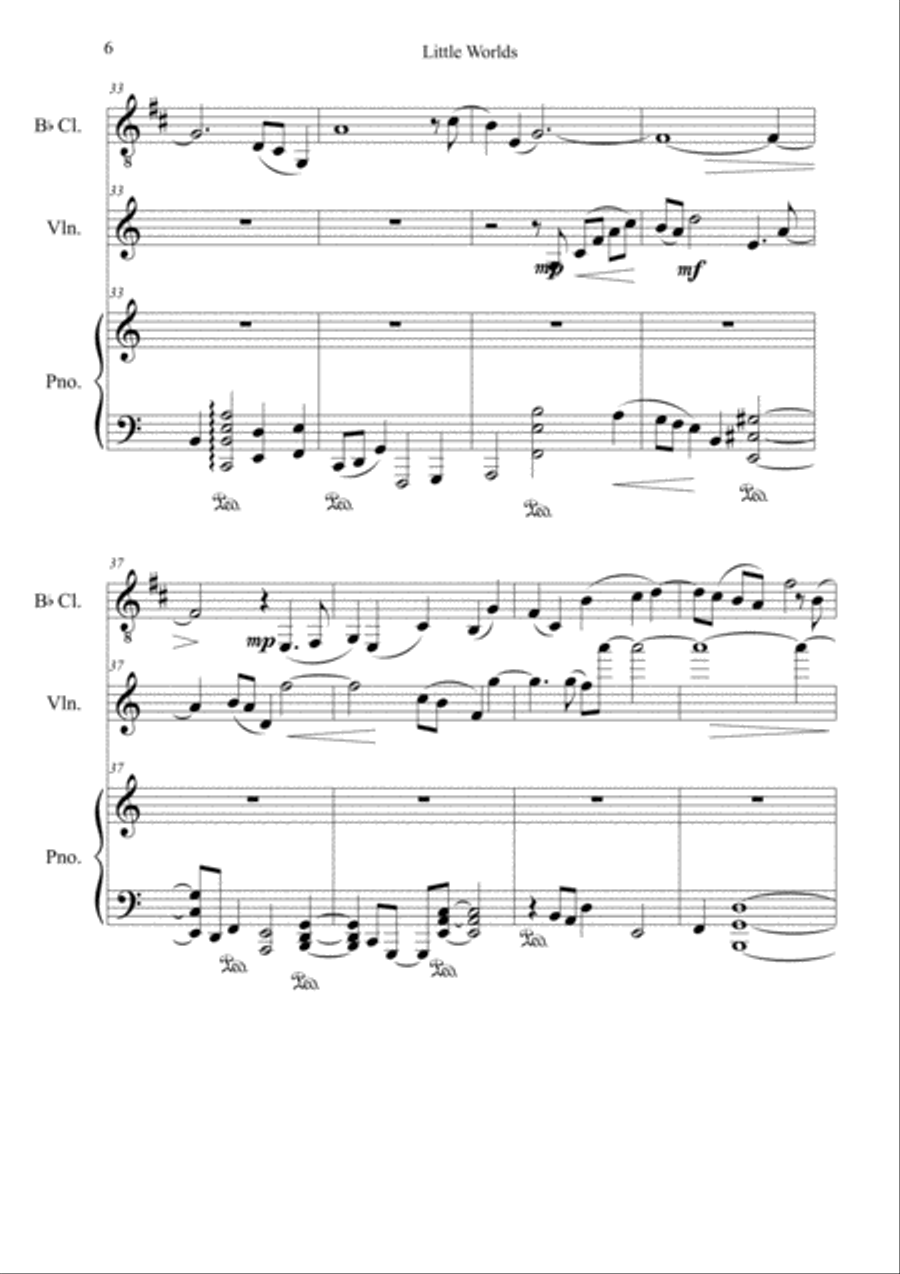 Little Worlds for Clarinet, Violin and Piano Small Ensemble scores gallery preview page 6