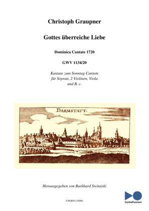 Book cover for Graupner Christoph Cantata Gottes überreiche Liebe GWV 1134/20