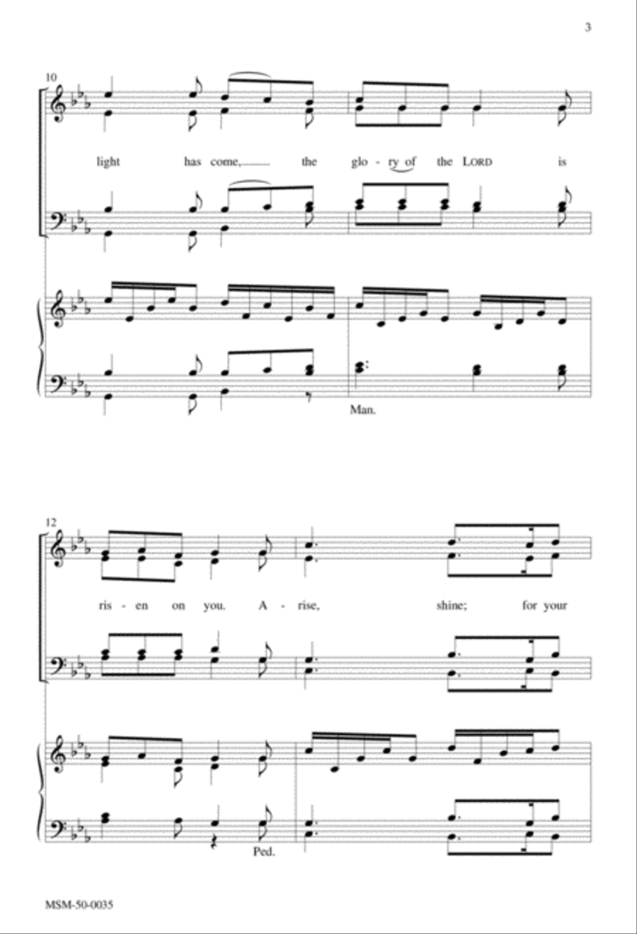 Arise, Shine, for Your Light Has Come 4-Part scores gallery preview page 2
