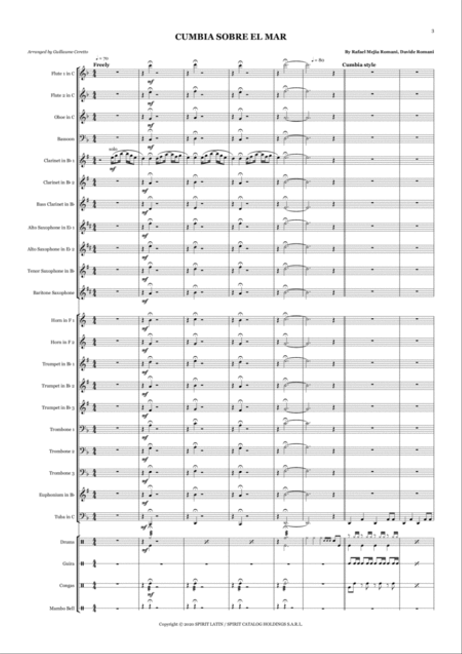 Cumbia Sobre El Mar Concert Band scores gallery preview page 3