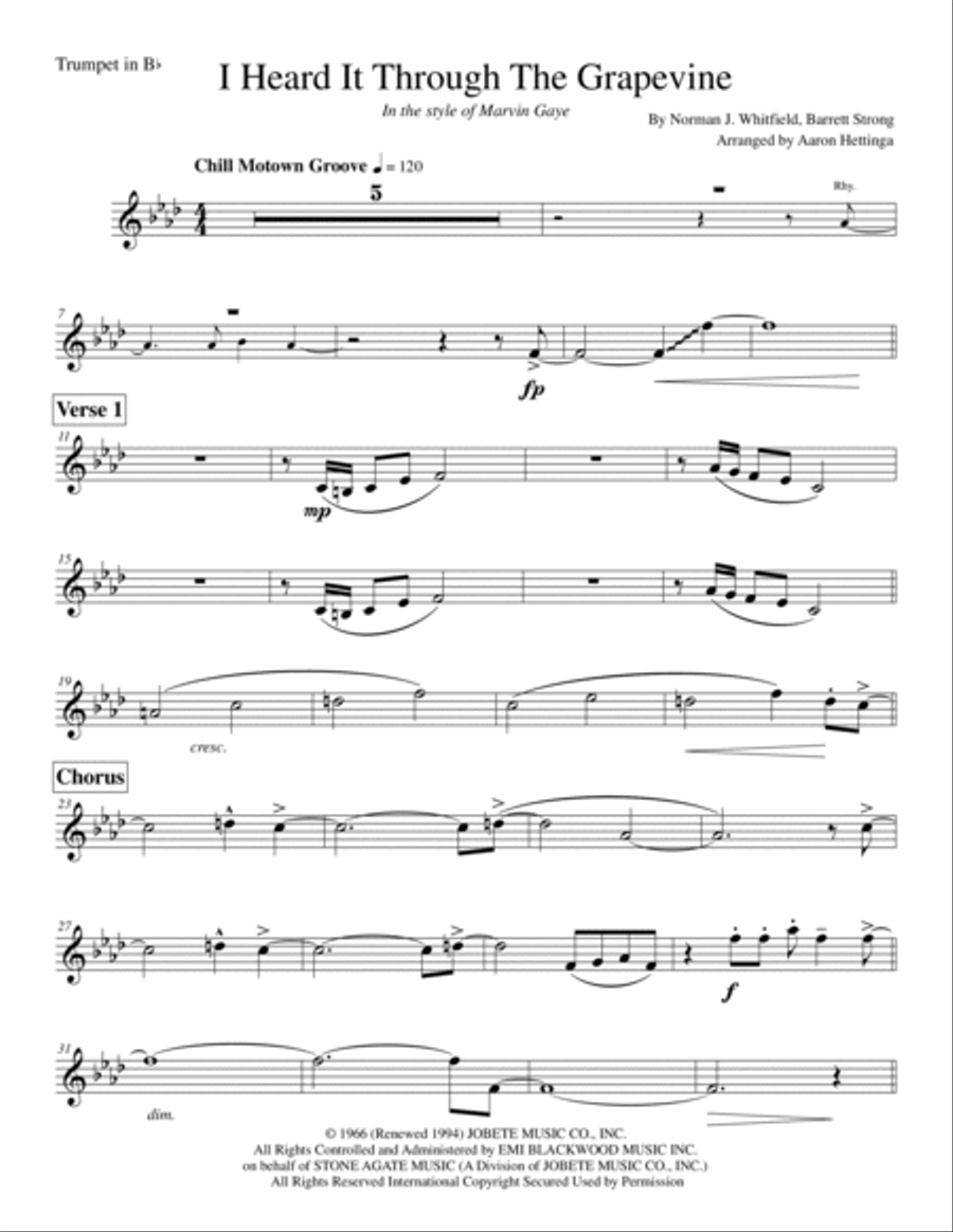 I Heard It Through The Grapevine Small Ensemble scores gallery preview page 3