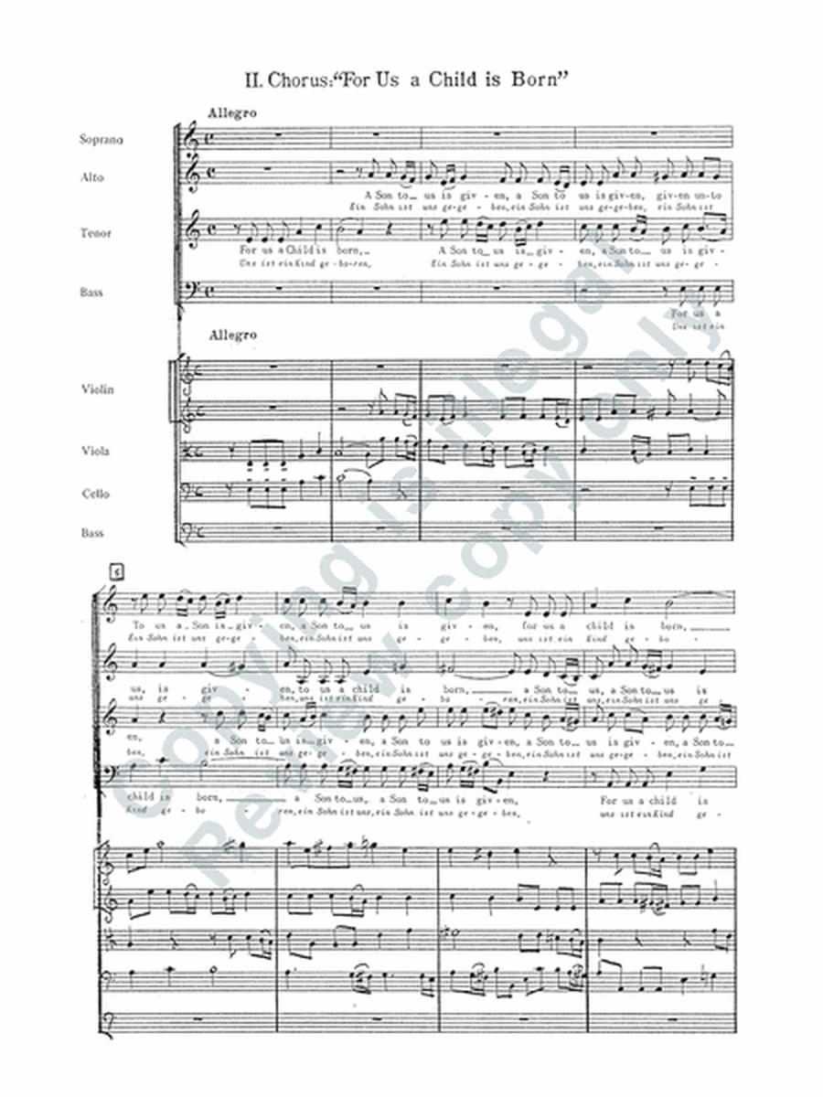 For Us a Child is Born (Uns ist ein Kind geboren) (Cantata No. 142) (Additional String Orchestra Score)
