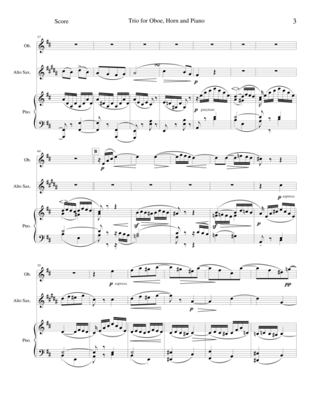 Trio for Oboe, Horn and Piano (Opus 61) - Allegretto image number null