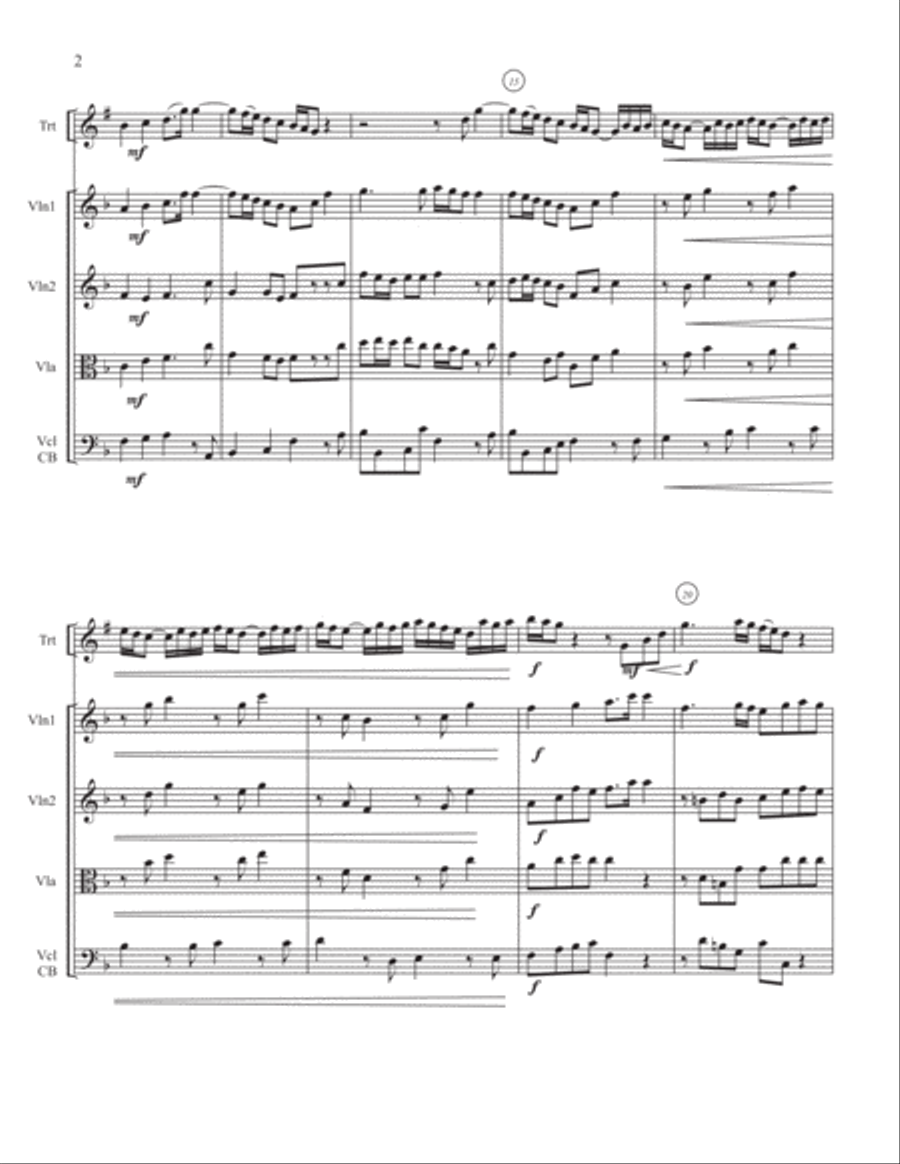 Every Valley Shall Be Exalted (George Frideric Handel (1685-1759) for Bb Trumpet Solo String Orchestra scores gallery preview page 3