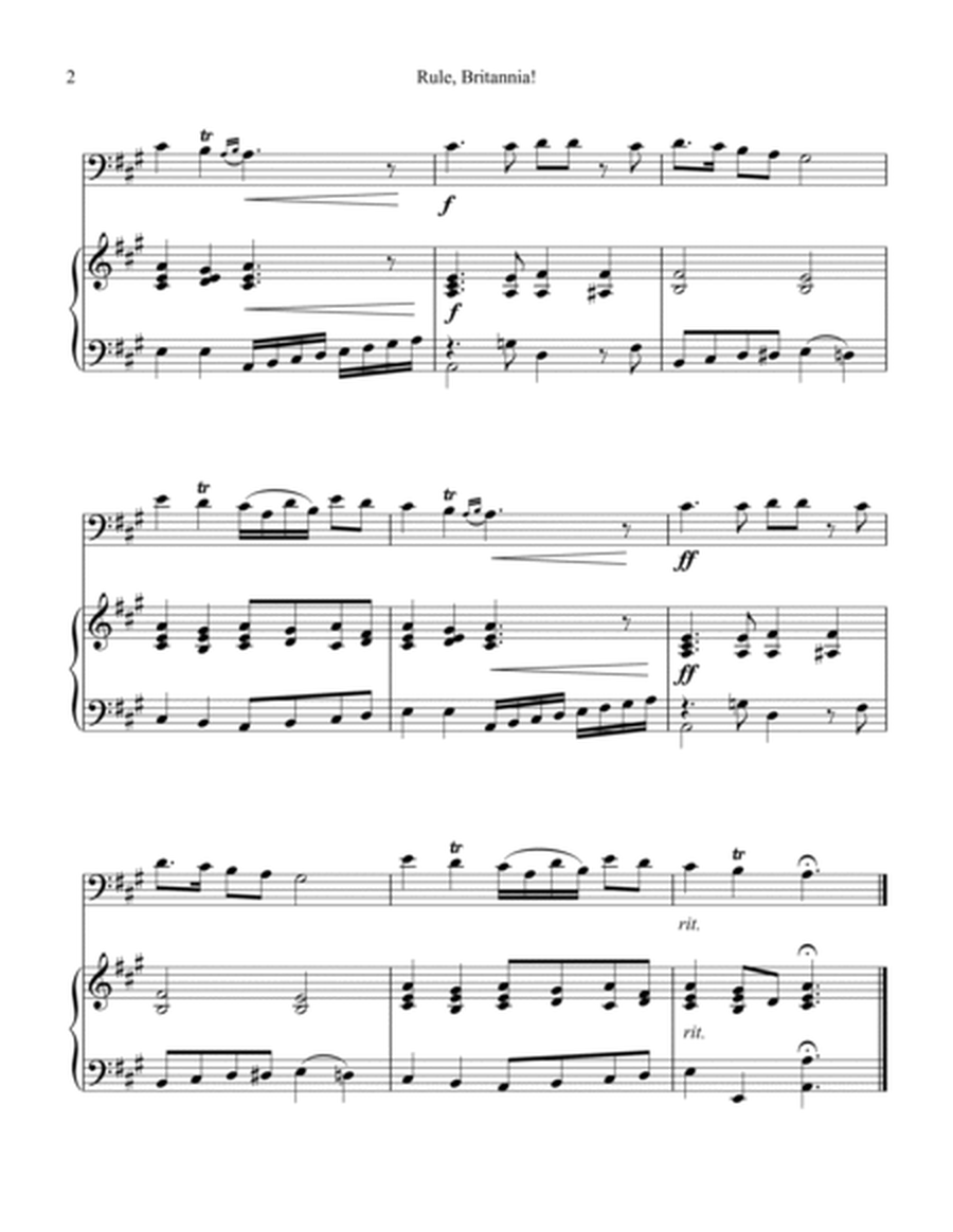 Rule, Britannia for cello and easy piano image number null