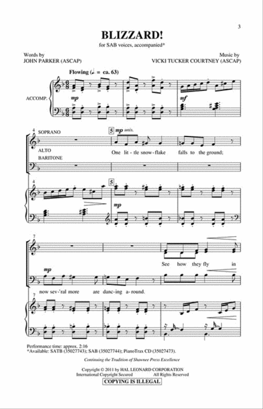 Blizzard! Blizzard! 3-Part scores gallery preview page 2